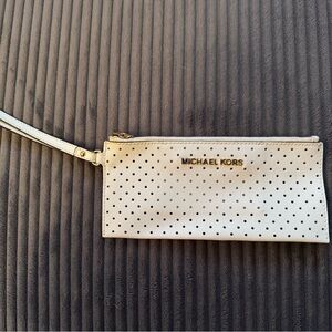 Michael Kors Cream Perforated Clutch